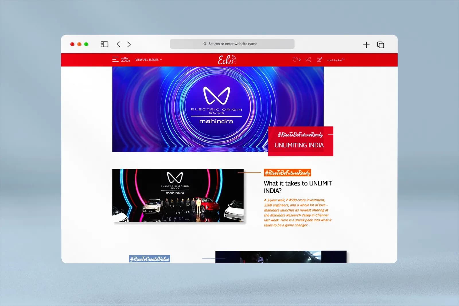 Echo, Mahindra Group's digital newsletter