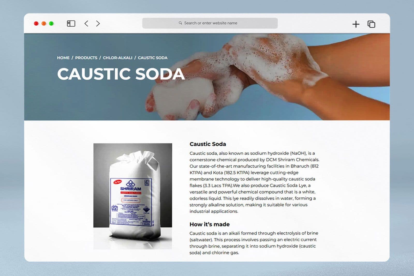 DCM Shriram Chemicals website