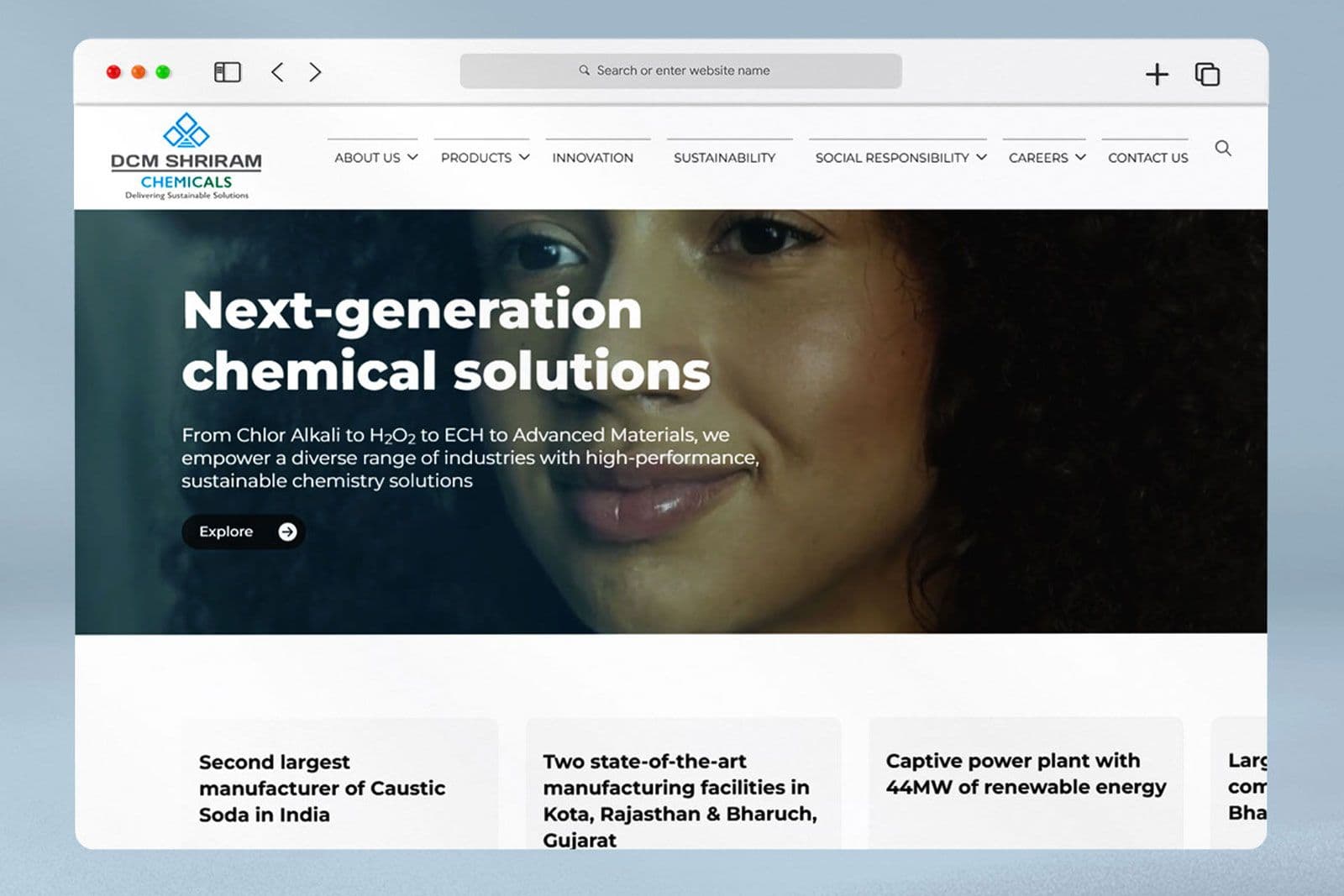 DCM Shriram Chemicals website
