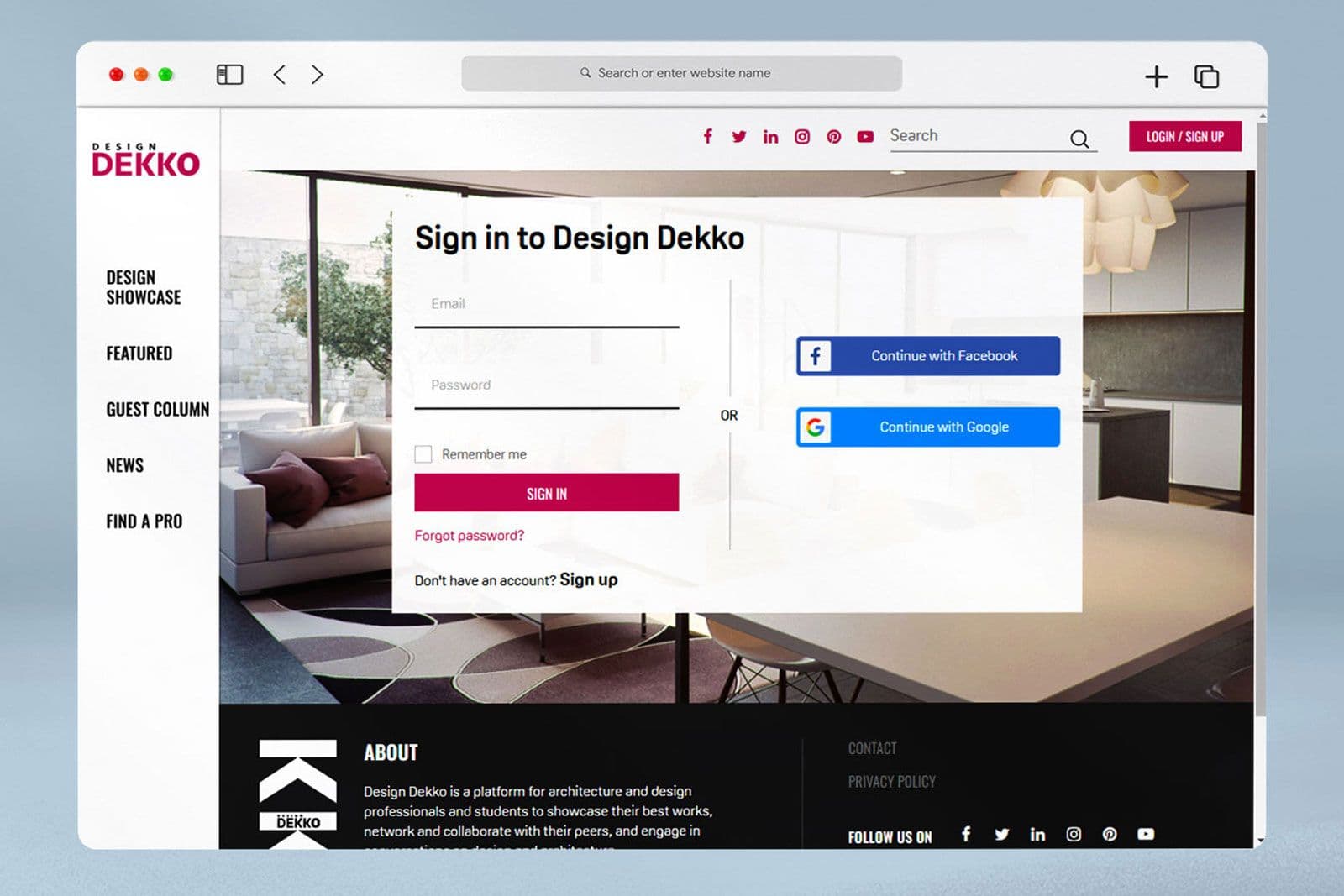 Design Dekko website