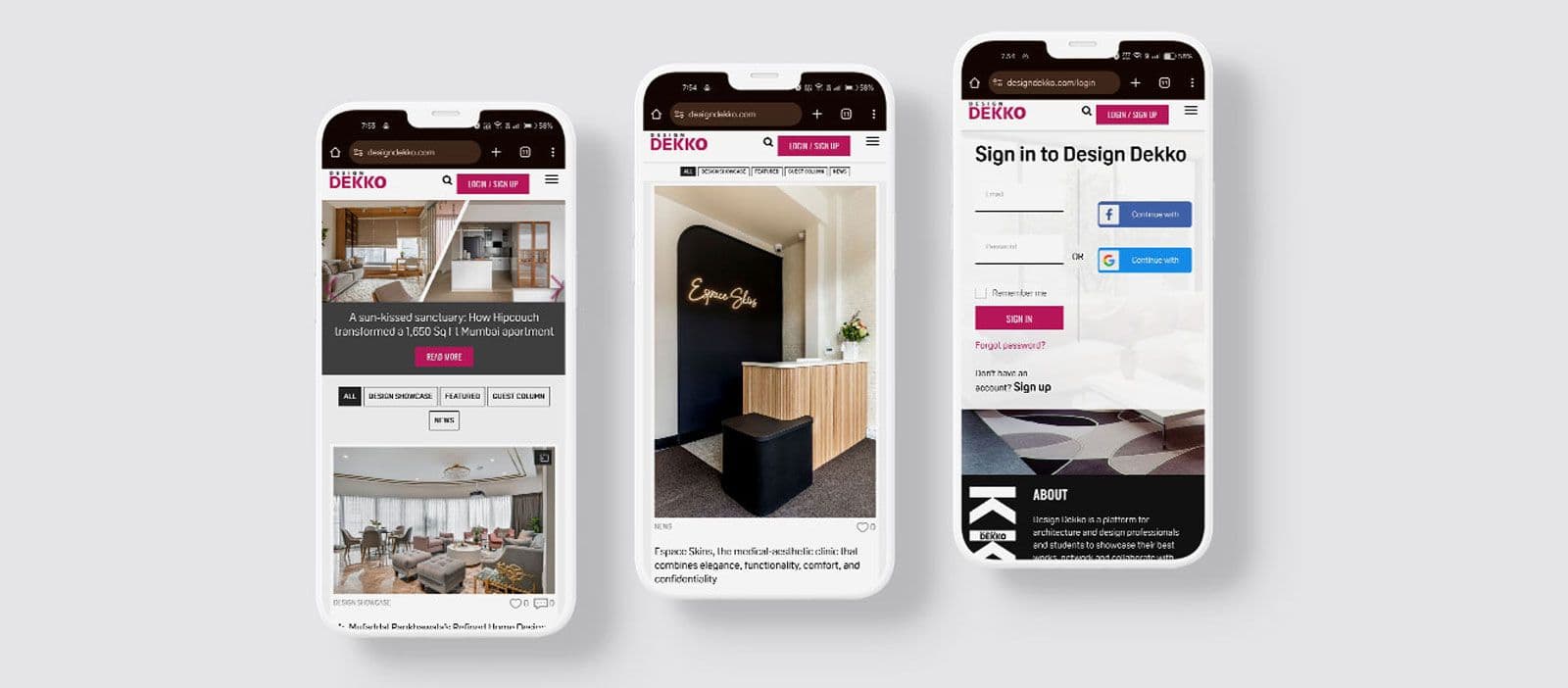 Design Dekko website