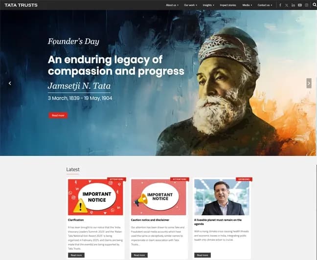 Rebuilding TataTrusts.org to reflect their mission and build thought leadership