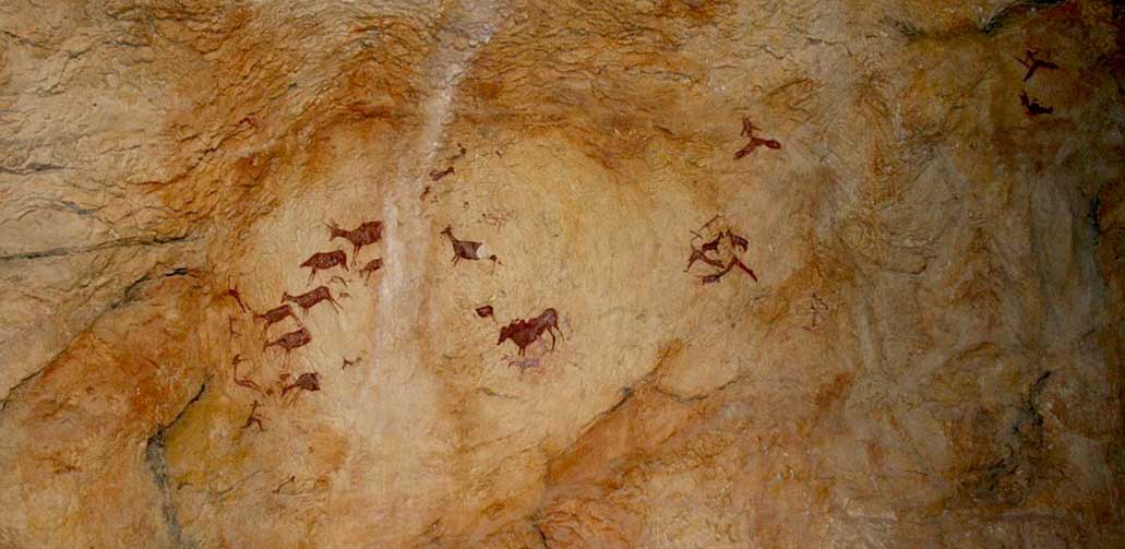 An ancient cave painting